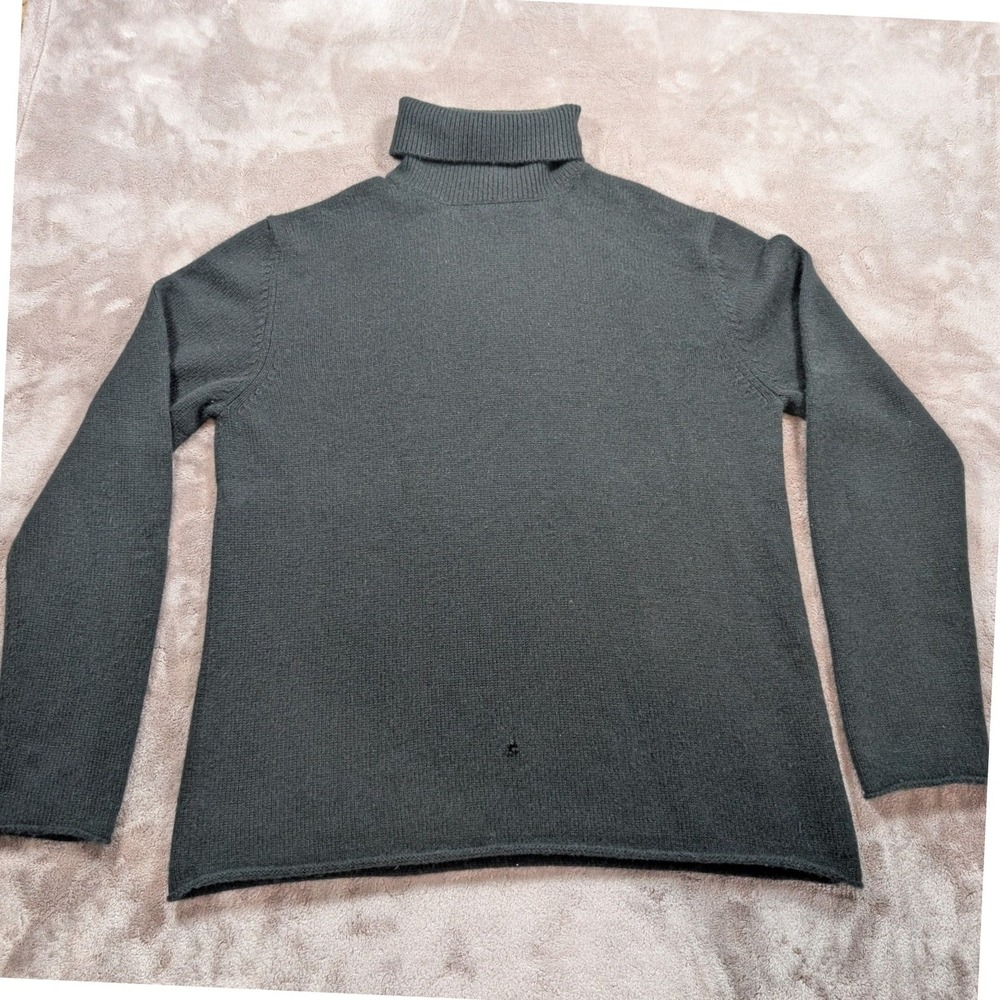 Banana Republic Mens 100% Cashmere Turtleneck Sweater Gray Large Charcoal Knit